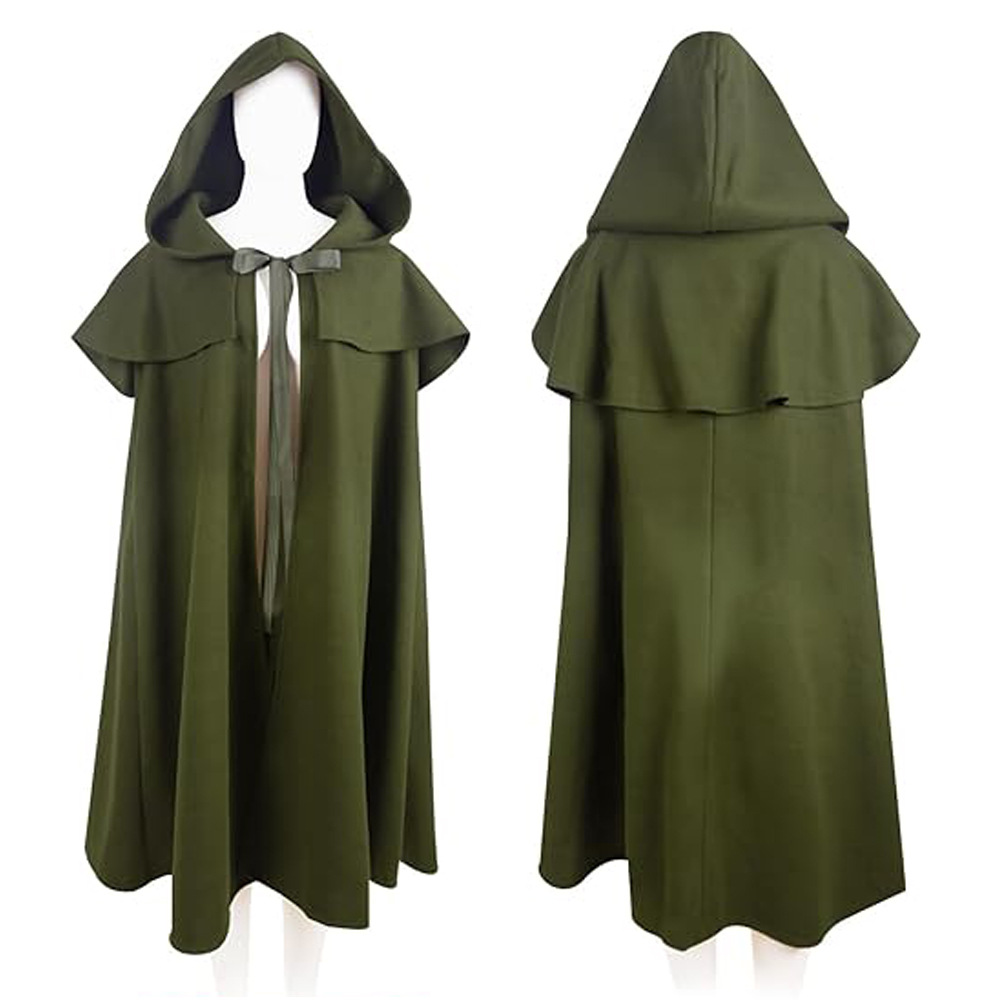 Vintage Trench Coat - Mens Renaissance Hooded Frodo Baggins Cosplay