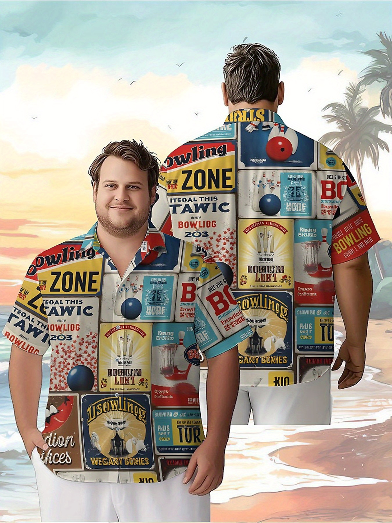 Vintage Y2K - Men's Plus Size Hawaiian Shirts Vintage
