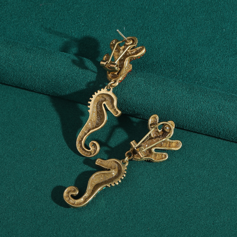 Vintage Blue Seahorse Drop Ear - Vintage Fashion Trends 2025 리뷰 및 가격
