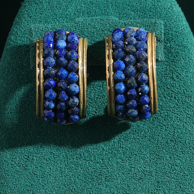 Vintage Lapis Lazuli Stud Earr - Vintage Fashion Trends 2025 리뷰 및 가격