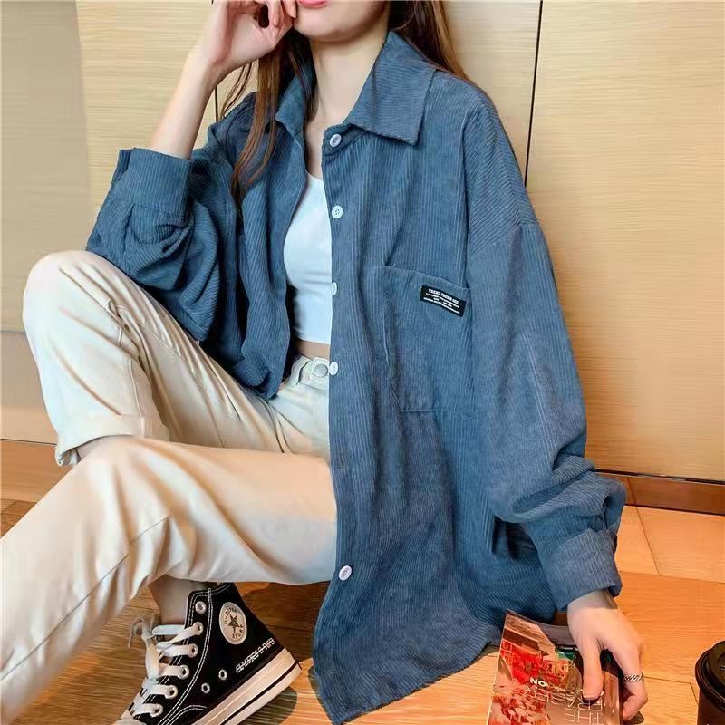Corduroy Jacket Women's Loose  - Vintage Fashion Hong Kong 리뷰 및 가격