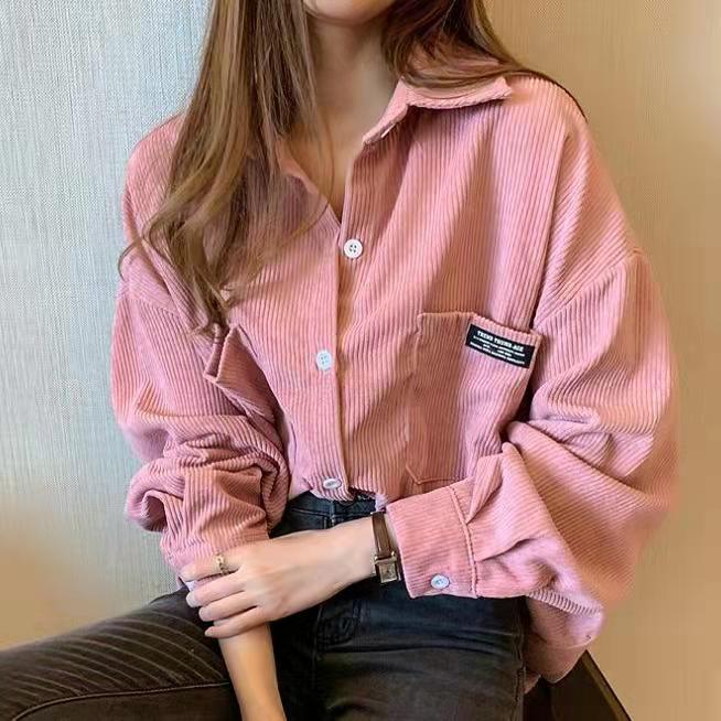 Corduroy Jacket Women's Loose  - Vintage Fashion Hong Kong 리뷰 및 가격