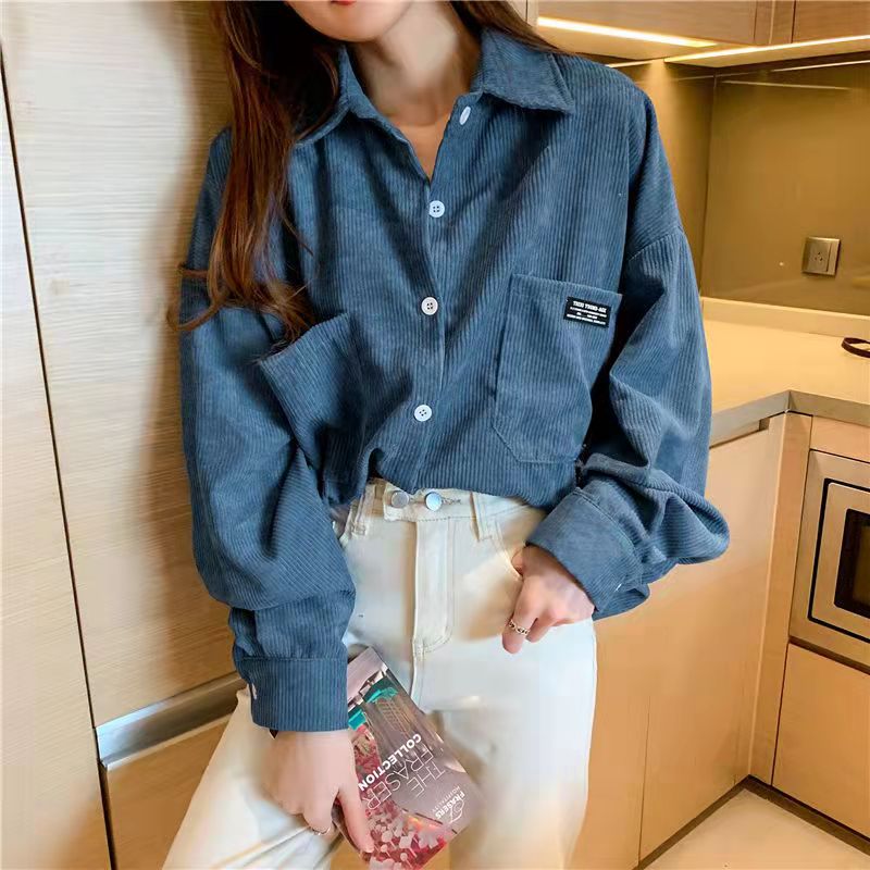 Corduroy Jacket Women's Loose  - Vintage Fashion Hong Kong 리뷰 및 가격