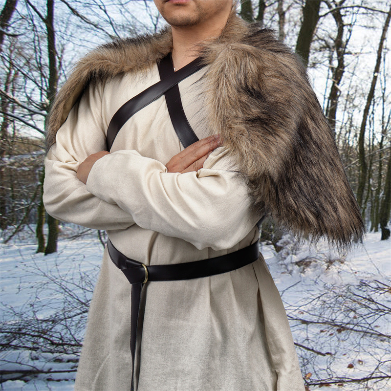 Man Medieval Faux Fur Cape Sho - Vintage Trench Coat 리뷰 및 가격
