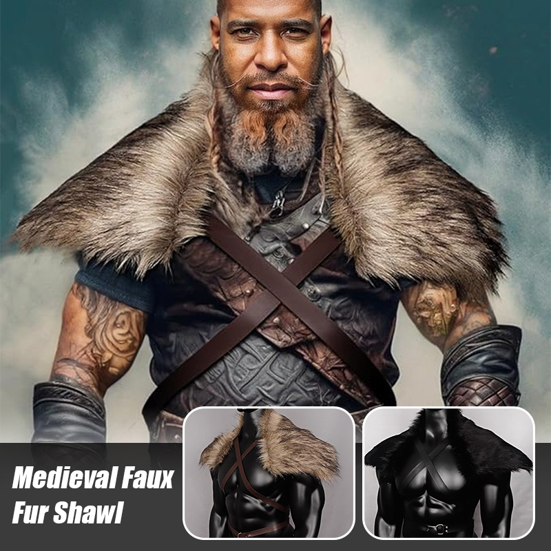 Man Medieval Faux Fur Cape Sho - Vintage Trench Coat 리뷰 및 가격