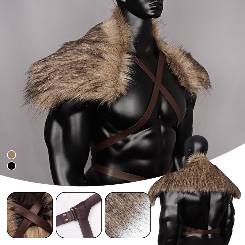 Man Medieval Faux Fur Cape Sho - Vintage Trench Coat 리뷰 및 가격