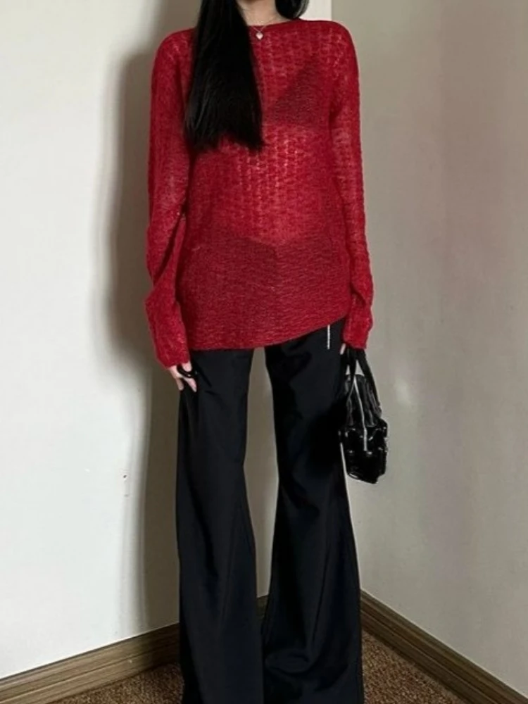Y2K See-Through Knitted Women' - Vintage Y2K 리뷰 및 가격